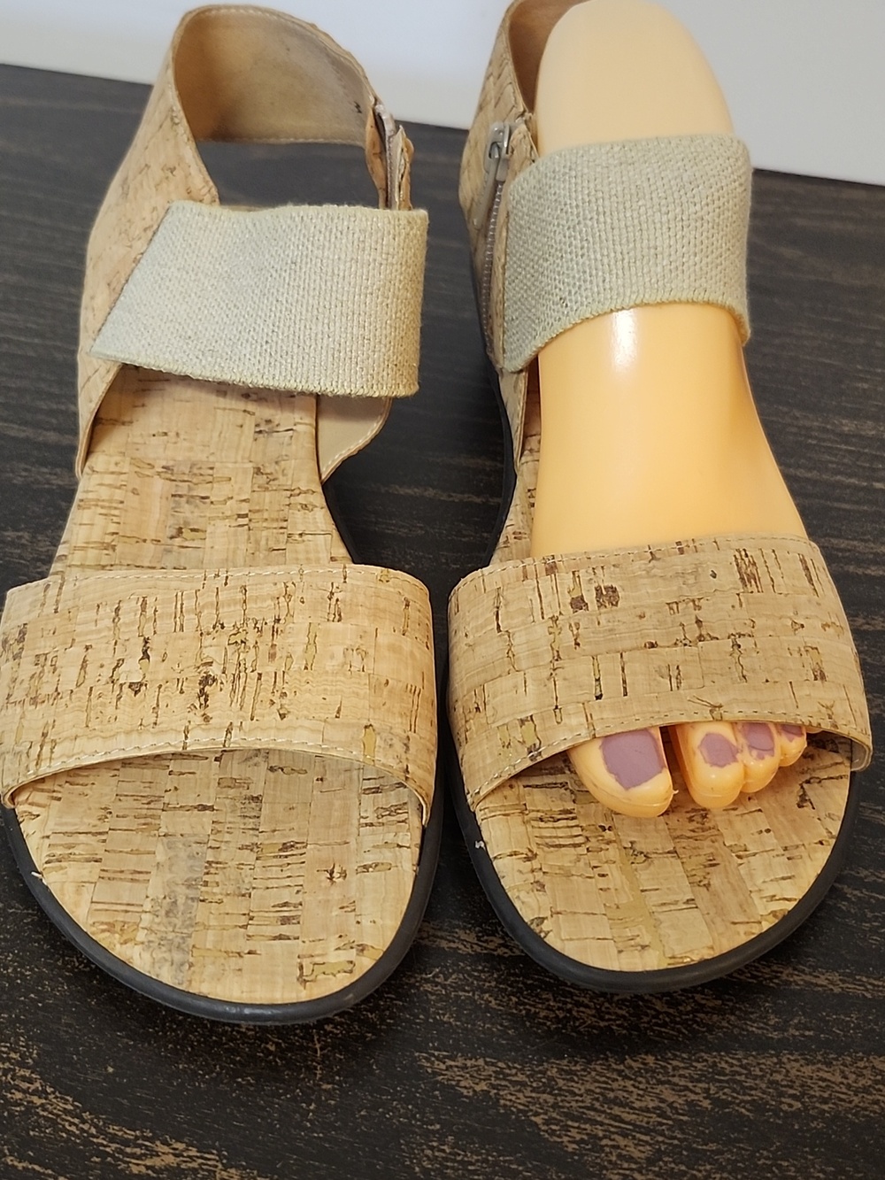 Sesto Meucci Elki Demi-Wedge Cork Sandals Women's Size 11 Wide